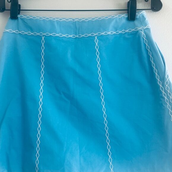 Antik Batik Tady Blue Multicolor Sky Floral Embroidered Lined Cotton Skirt NWT - Picture 15 of 16